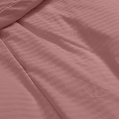 Royal Comfort Kensington 1200 Thread Count 100% Cotton Stripe Quilt Cover Set - Queen - Desert Rose