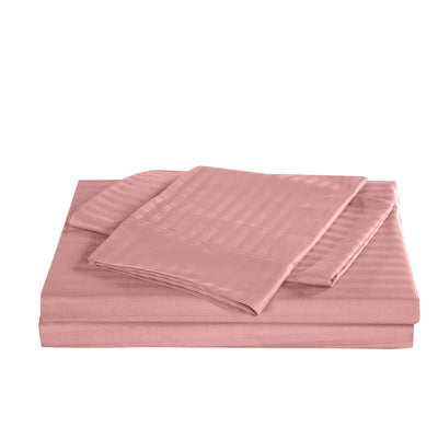 Royal Comfort Kensington 1200 Thread Count 100% Cotton Stripe Quilt Cover Set - King - Desert Rose