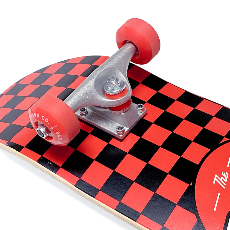 Rad Complete Dude Crew 7" x 30" Skateboard - Checkers Black / Red