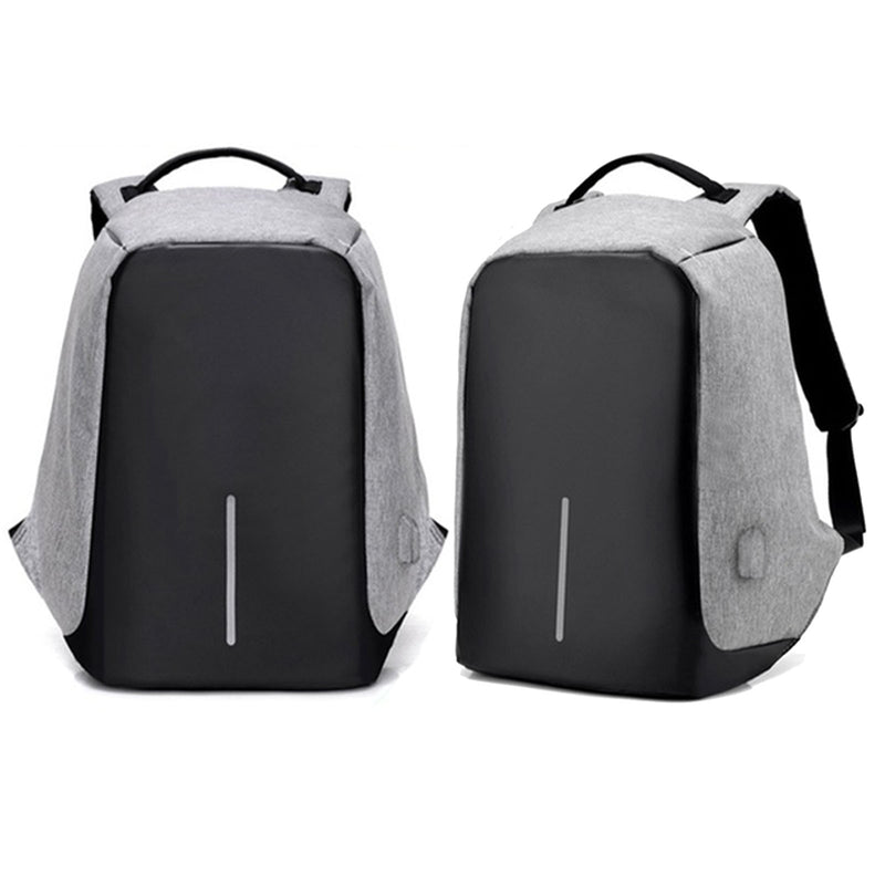 Anti Theft Backpack Waterproof bag School Travel Laptop Bags USB Charging - Grey