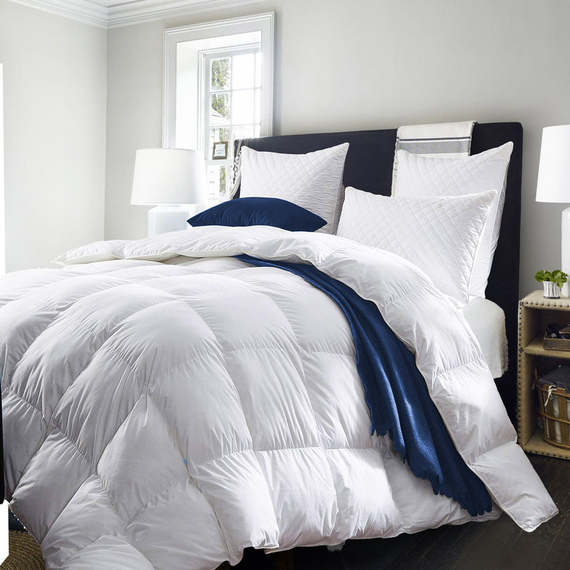 Royal Comfort Quilt 50% Duck Down 50% Duck Feather 233TC Cotton Pure Soft Duvet - Double - White