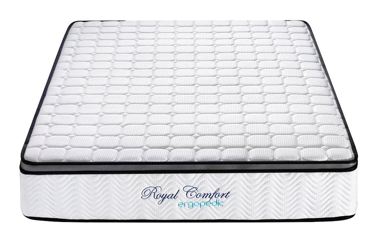 Ergopedic Mattress 5 Zone Latex Pocket Spring Mattress In A Box 30cm - Double - White  Grey  Black