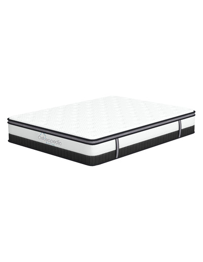 Osteopedic Euro Top Mattress Pocket Spring Medium Firm Hybrid Design Bed 30CM - King - White