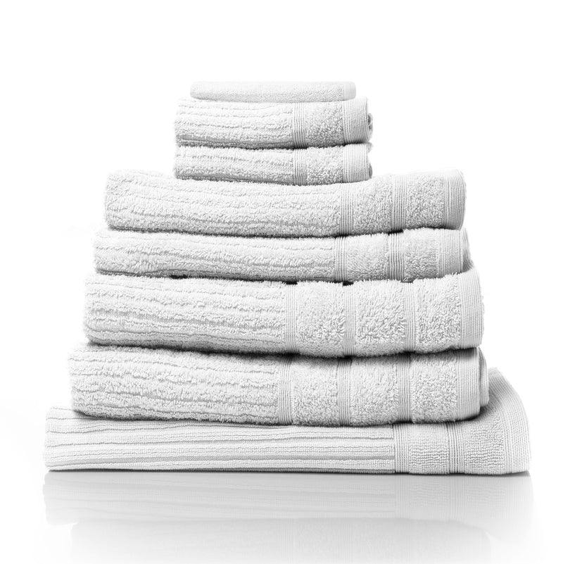 Royal Comfort Eden Egyptian Cotton 600GSM 8 Piece Luxury Bath Towels Set - White