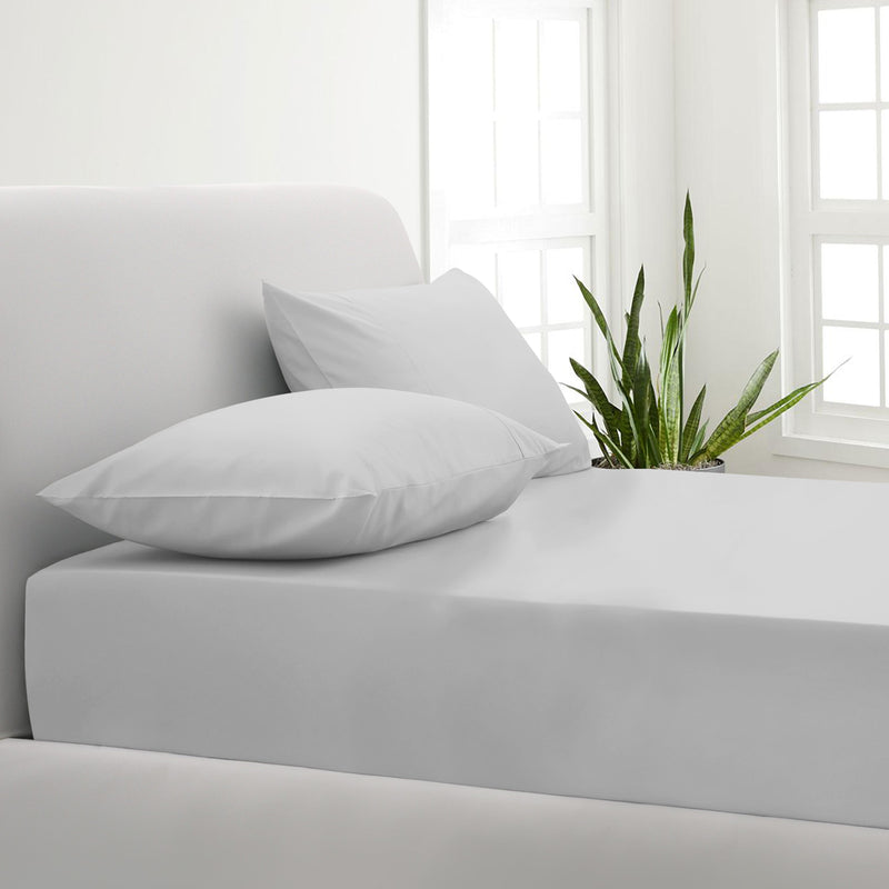 Park Avenue 1000TC Cotton Blend Sheet & Pillowcases Set Hotel Quality Bedding - Queen - Silver