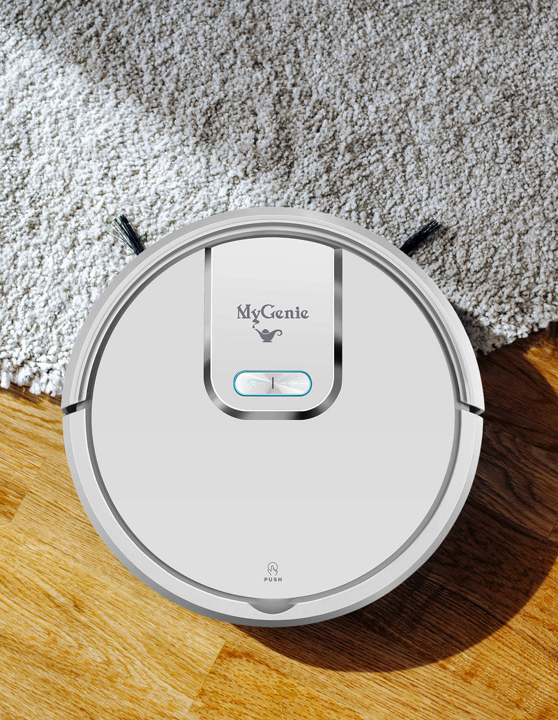 MyGenie WI-FI GMAX Robotic Vacuum Cleaner Mop App Control Dry & Wet Auto Robot - White