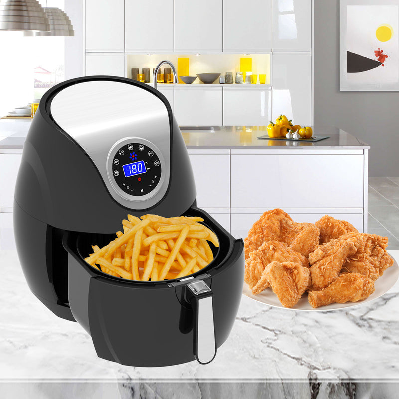 Kitchen Couture Digital Air Fryer 7L LED Display Low Fat Healthy Oil Free Black