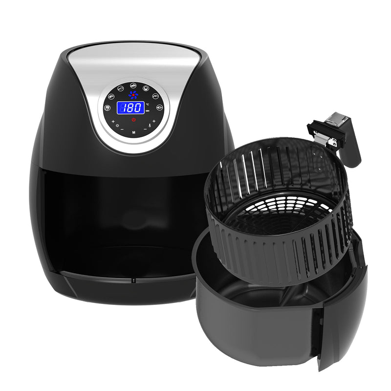 Kitchen Couture Digital Air Fryer 7L LED Display Low Fat Healthy Oil Free Black