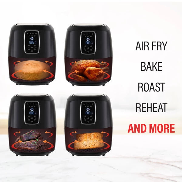 Digital Air Fryer 7L Black LED Display Kitchen Couture Healthy Oil Free Cooking