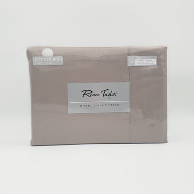 Renee Taylor 1500 Thread Count Pure Soft Cotton Blend Flat & Fitted Sheet Set Stone King