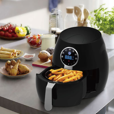 5 Litre Air Fryer Black + 1.7 Litre Kettle + USB Light Wood Diffuser Package Set