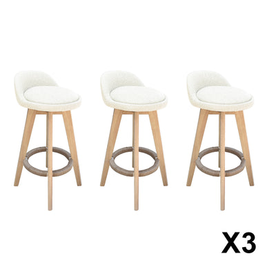 Milano Decor Phoenix Barstool Cream Chairs Kitchen Dining Chair Bar Stool - Three Pack - Cream