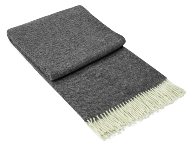 Hampton Throw - Merino Wool Blend - Dark Grey