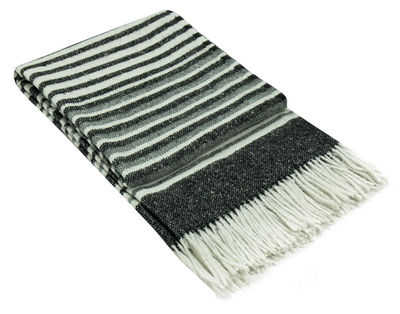 Richmond Throw - Reclaimed Wool Blend - Monochrome 