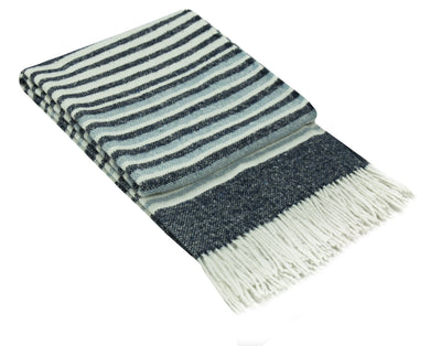 Richmond Throw - Reclaimed Wool Blend - Navy 