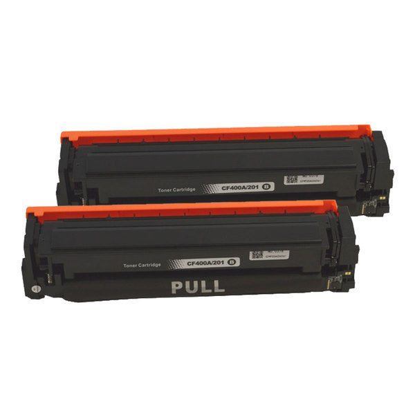 HP Compatible CF400A 201A Premium Generic Black Toner Cartridge x 2