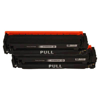 HP Compatible CF400X 201X Premium Generic Black Toner Cartridge x 2
