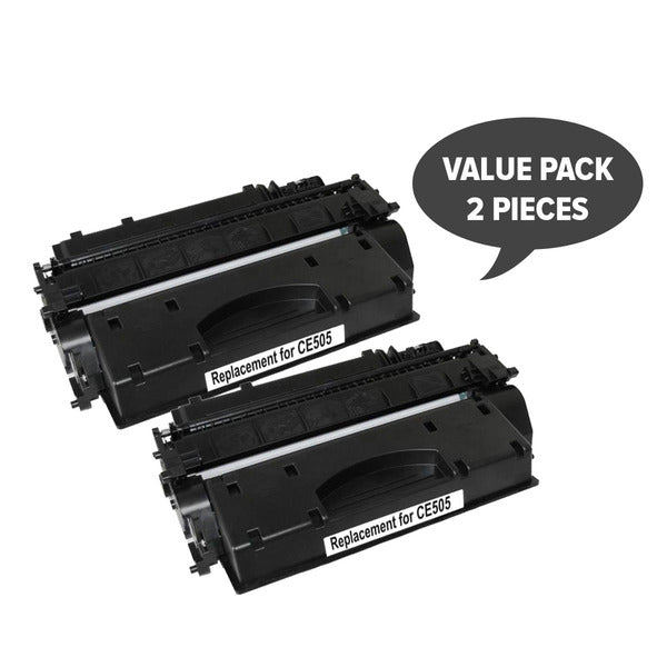 HP Compatible 2 x CE505A 05A Cart 319i Black Premium Generic Toner