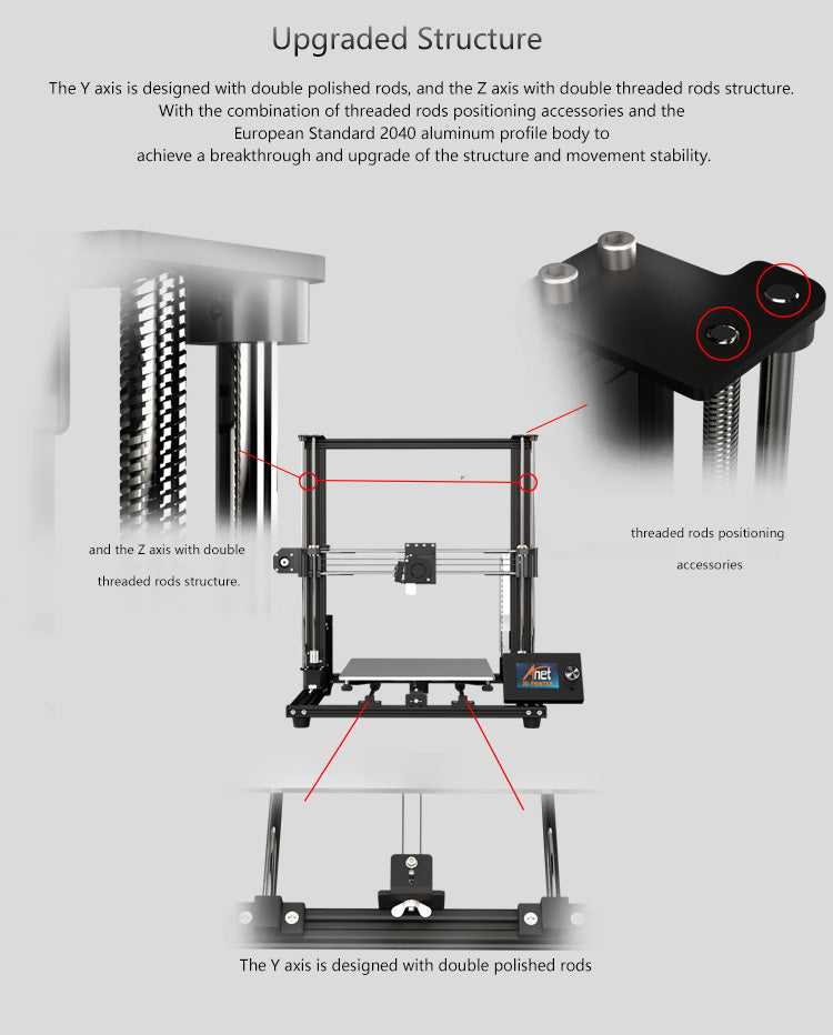 ANET 3D Printer The Ultimate Anet A8 Plus Semi DIY FDM Desktop 3D Printer
