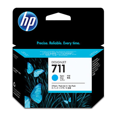 HP #711 29ml Cyan 3 Pack of  CZ134A