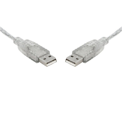 8WARE USB 2.0 Cable 2m A to A Male to Male Transparent