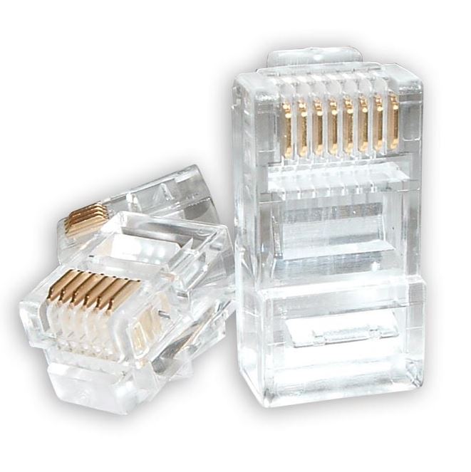 ASTROTEK RJ45 Connector Modular Plug Crimp 8P8C CAT5e LAN Network Ethernet Head 2 Prong Blade 3u\&