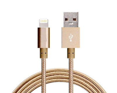 ASTROTEK 2m USB Lightning Data Sync Charger Gold Color Cable for iPhone 7S 7 Plus 6S 6 Plus 5 5S iPad Air Mini iPod