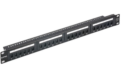 ASTROTEK 24 Ports UTP Patch Panel CAT6 RJ45 for 19" 1RU Rack Mount Data Network Cabinet Server PCB Type 110/Krone 3U\\' Black LS