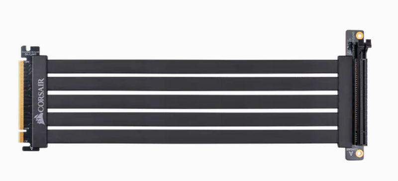 CORSAIR Premium Full-speed PCIE 3.0 X16 Bandwidth Extension Cable 300mm 90ԍ female PCIe connector Electromagnetic interference EMI shielded. Fully Flexible