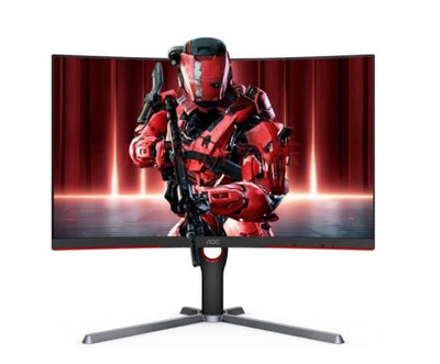 AOC 27' Curved VA QHD 2560 ê† 1440, 1000R, Free-Sync Premium, 1ms, 165Hz, HDR10, DP, HDMI, HAS, Flicker Free, Low Blue Mode, VESA 100 Gaming Monitor