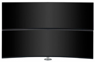 Atdec AWMS-2-LTH75 - Dual Monitor Mount, Curved Monitors, Heavy &amp Large Displays, All-In-One PCs, Vesa 75 x 75, 100 x 100, Weight up to 14KG- Silver