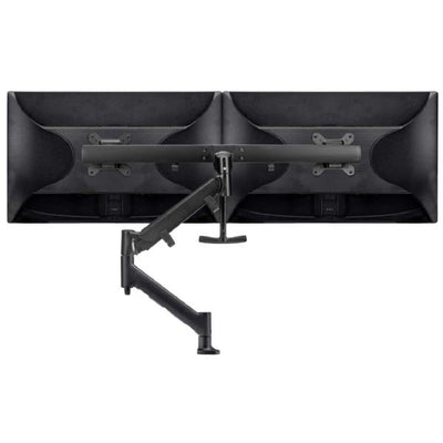 Atdec AWM Single Arm - Dual Rail - up to 2x 27" wide screens - &lt;16kg - Grommet Clamp - Black