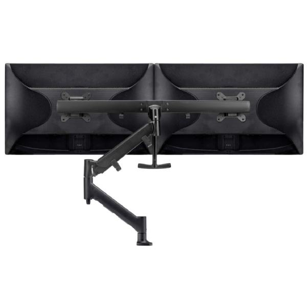 Atdec AWM Single Arm - Dual Rail - up to 2x 27" wide screens - &lt;16kg - Grommet Clamp - Black