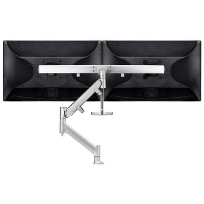 Atdec AWM Single Arm - Dual Rail - up to 2x 27" wide screens - &lt;16kg - Grommet Clamp - Silver