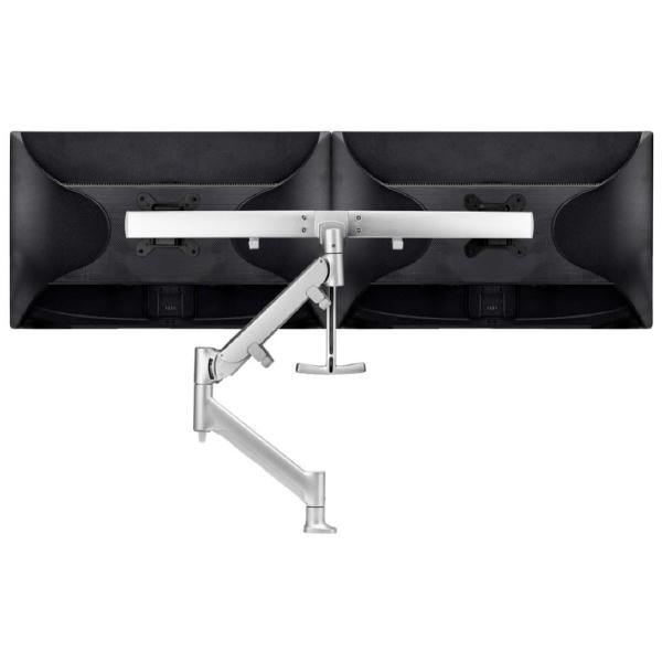 Atdec AWM Single Arm - Dual Rail - up to 2x 27" wide screens - &lt;16kg - Grommet Clamp - Silver