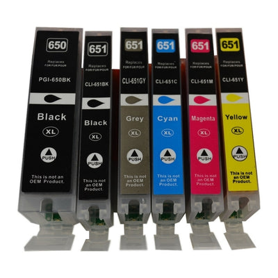 PGI-650XL CLI-651XL Compatible Inkjet Set 6 Cartridges [Boxed Set]