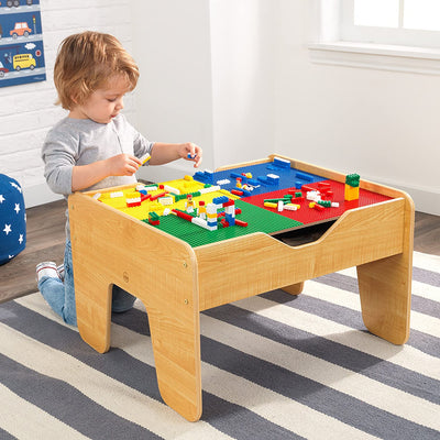 Lego Compatible 2 in 1 Activity Table for kids (Natural)