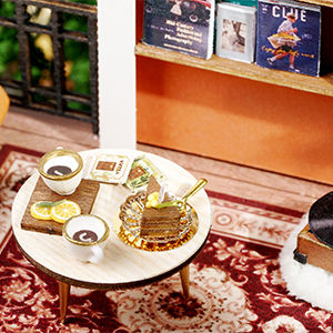 Dollhouse Miniature with Furniture Kit Plus Dust Proof and Music Movement - Forest Tea Shop