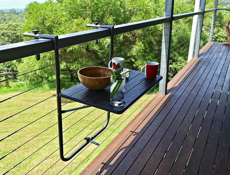 Shelf Wood Grain Finish Balcony Table