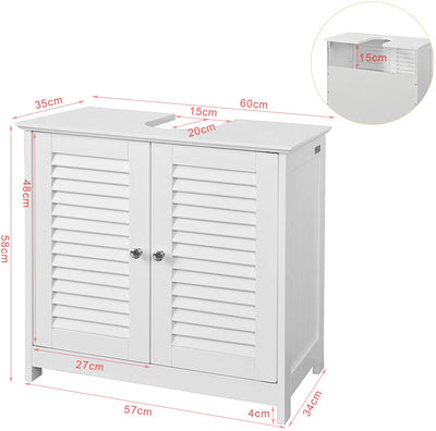 Bathroom Cabinet White 58 x 60 x 34 cm