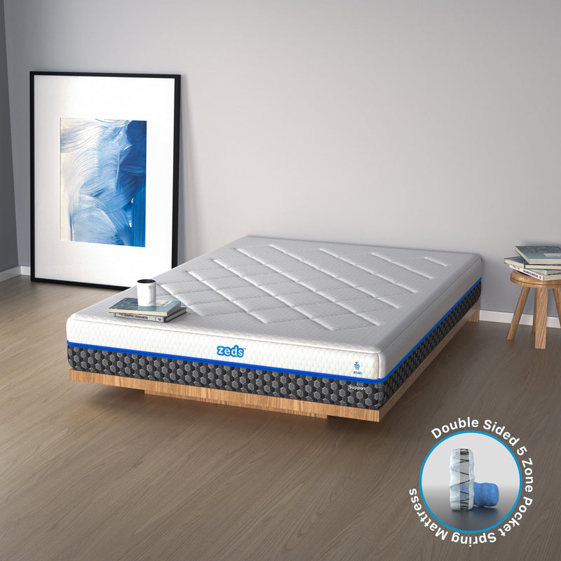 Z4 King Single Mattress Hybrid 5 zone Pocket Spring Cool Gel Memory Foam