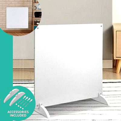 Slimline Electric Infrared Eco Panel Heater Floor/ Wall Mount White Metal 600w