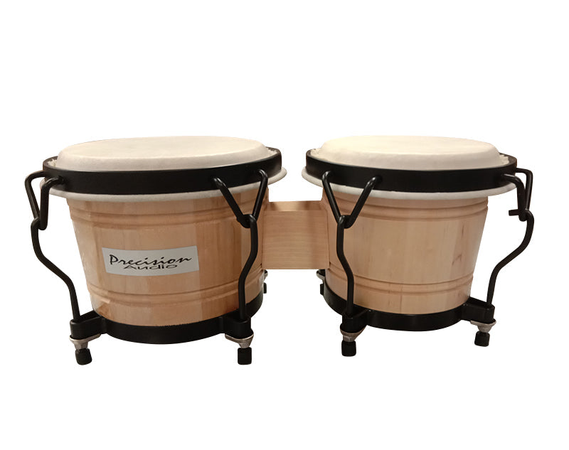 Precision Audio 6.5" 5.5" Set Of Bongo Drums Hand Percussion Natural Finish Tunable BONGO1