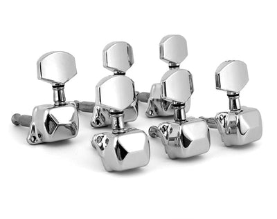 Tuning Pegs Semi-Closed Machine Heads for Acoustic Guitar Chrome 3L+3R Set 6pc K807