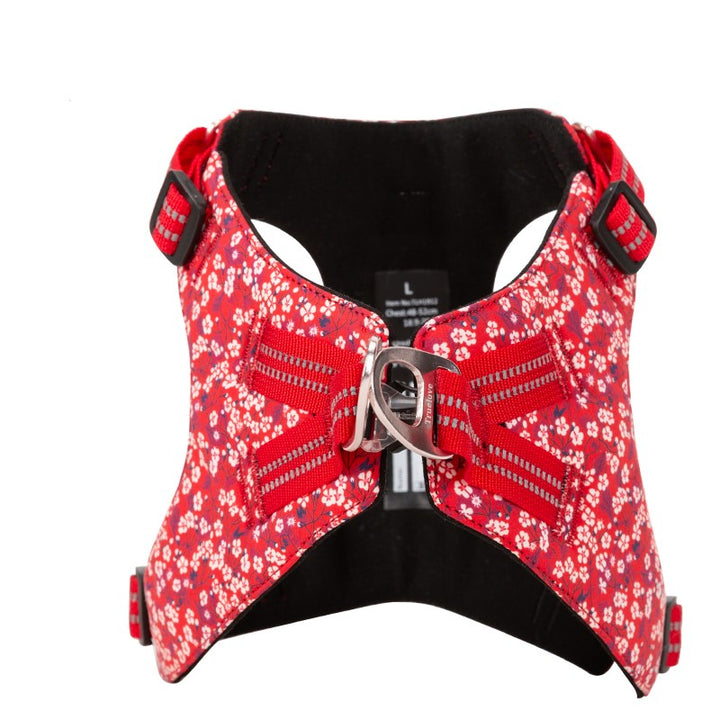 Floral Doggy Harness Red XS