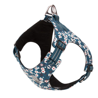 Floral Doggy Harness Saxony Blue 2XS