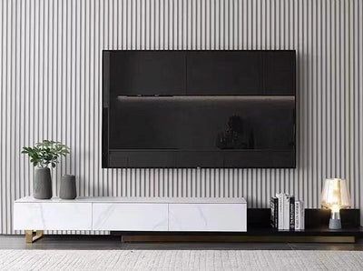 VAVA Ceramic Top Extendable Entertainment Unit/TV Stand/Ceramic top/ MDF shelves and cabinets