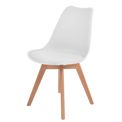 DAYO White Faux Leather Chairs with Cushion (set of 4)
