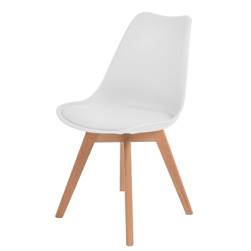 DAYO White Faux Leather Chairs with Cushion (set of 4)