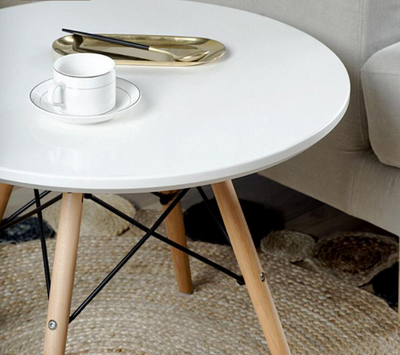 Simple White Color Round Coffee Table 80cm